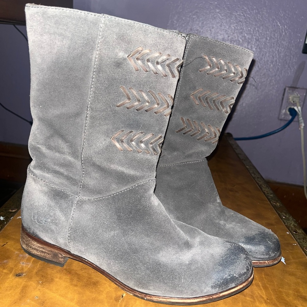 Suede hard bottom Ugg boots